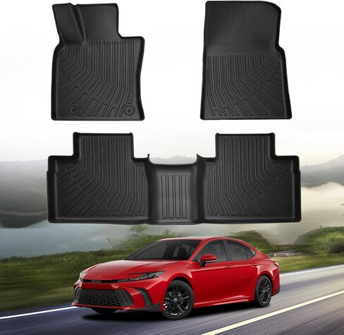 All Weather Car Floor Mats for Toyota Camry 2025 (Include Hybrid), Custom Fit TPE Easy Clean Durable Floor Liners Full Set Car Mats for Toyota Camry 2025 Accessories, Black Automotive Floor Mats in Saudi Arabia