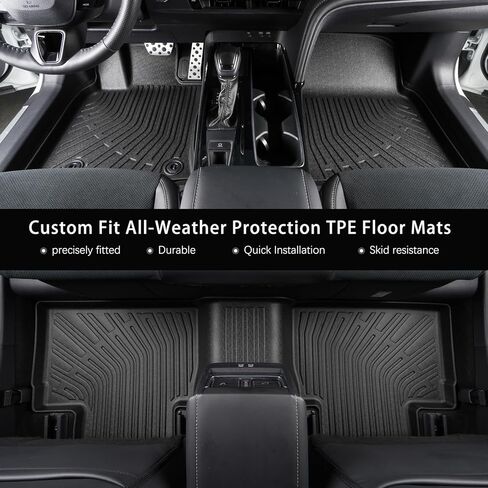 All Weather Car Floor Mats for Toyota Camry 2025 (Include Hybrid), Custom Fit TPE Easy Clean Durable Floor Liners Full Set Car Mats for Toyota Camry 2025 Accessories, Black Automotive Floor Mats in Saudi Arabia