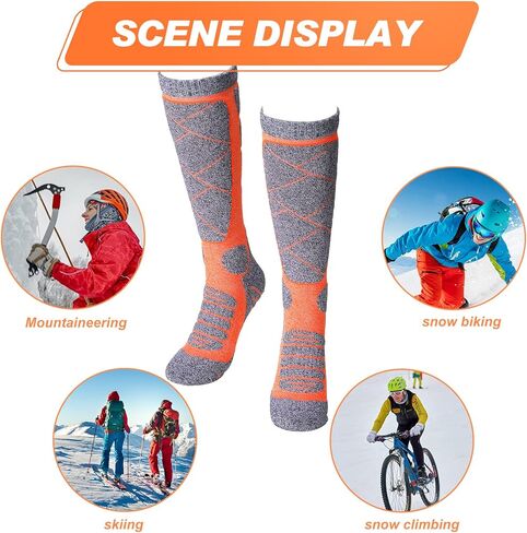 Handepo 6 زوج من جوارب التزلج للنساء والرجال جوارب التزلج على الجليد والشتاء جوارب حرارية دافئة عالية للتزلج على الجليد in Kuwait