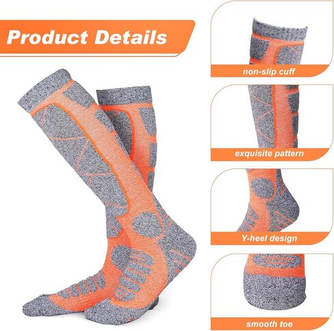 Handepo 6 زوج من جوارب التزلج للنساء والرجال جوارب التزلج على الجليد والشتاء جوارب حرارية دافئة عالية للتزلج على الجليد in Kuwait