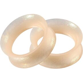 2PCS 4G-1" Soft Hard Natural Silicone Ear Gauges Double Flare Tunnels Thin Flexible Flesh Earrings Ear Expander Ear Stretcher Kit Hollow Colorful Body Piercing Jewelry