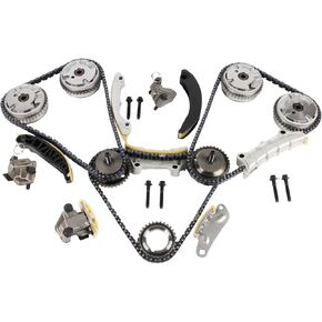 9-0753S Engine Timing Chain Guide Kit w/Cam Phaser 4Pcs Fits for Buick/for Cadillac/for Chevy/for GMC 3.0/3.6L V6 DOHC 24V Replace OE 12626160 12626161 12626164 12633452