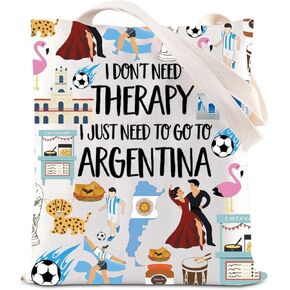 KUIYAI Argentina Lovers Tote Bag Argentina Trip Gift Traveler Gift Argentina Futbol Soccer Gift Argentina Souvenir Canvas Bag