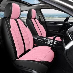 Car Seat Covers Full Set, Leather Seat Covers for Cars, Waterproof Car Seat Protectors with Backrest, Universal Front and Back Automotive Seat Covers for Cars SUV Truck Sedan, Black White