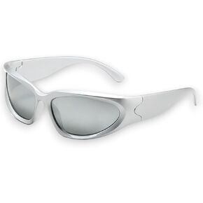 Y2K Wrap Around Sunglasses Black Shades Sporty Glasses Cyber Aesthetic Eyewear Women Men Rave Party