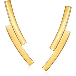 RS Pure by Ross-Simons 14kt Yellow Gold Mini Double-Curve Ear Climbers