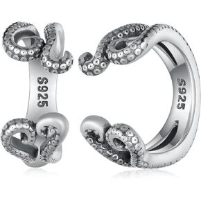Octopus Ear Cuff 925 Sterling Silver Octopus Earrings Vintage Sea Animal Octopus Jewelry for Women