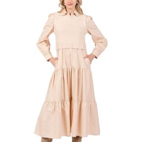 Women's Long Sleeve Midi Dress with Sweater Vest Casual Button Down Crew Neck Fall and Winter Outfit Sets Wedding Guest Dress