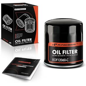 A-Premium 10K Miles Protection Spin On Oil Filter Compatible with Ford Escape & Chevy Equinox, Malibu, Cruze, Traverse, Impala, Camaro, Colorado & GMC Terrain, Acadia & Buick Encore & Cadillac CTS