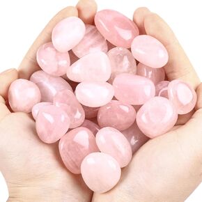 3lb Natural Bulk Rose Quartz Tumbled Polished Stones Crystal Set Quartz Stone Kit Real Raw Stones for Home Decoration Reiki Gifts Energy Therapy Beginners-Stone Size 15-30MM