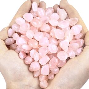 3lb Natural Bulk Rose Quartz Tumbled Polished Stones Crystal Set Quartz Stone Kit Real Raw Stones for Home Decoration Reiki Gifts Energy Therapy Beginners-Stone Size 15-30MM