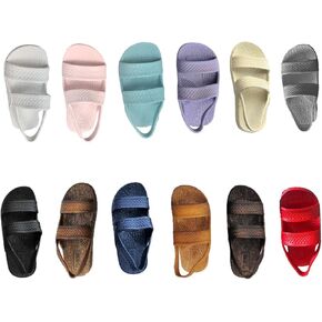 J-Slips Toddler Sandals with Back Strap - Comfortable Boys and Girls Jesus Jandals for Beach and Summer - Waterproof Hawaiian Slides in 12 Colors, Sandalias