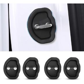 SuperKaKa 4Pack Car Doors Lock Cover for Model 3 / Y, Silicone Auto Protection Locks Covers - Vehicle Door Latches Guard Stoppers Cars Accessories (Black)