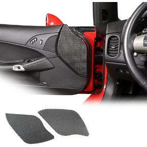 Soft Carbon Fiber Car Door Shock Absorber Cushion Gasket Decoration Sticker For Chevrolet Corvette C6 2005-2013 Auto Door Anti-Collision Cushion Decorative Protection Decal (Black)