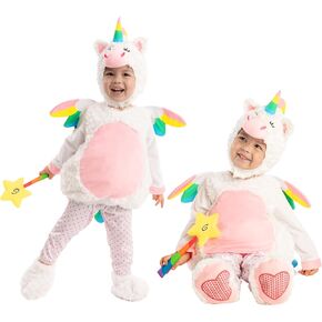 Spooktacular Creations Baby Unicorn Costume Jumpsuit with Wings and Star Wand for Toddler Kids Halloween Dress Up Party