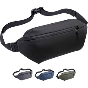 Plus Size - Bum Bag - Extra Long Strap 66" - Extended Strap - Men Women Fanny Pack - Modern Waist Bag - Unisex Crossbody Bag - Everywhere Belt Bag with Adjustable Strap (Black)