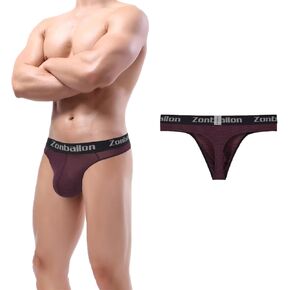 ZONBAILON Mens Sexy Bulge Enhancing Thongs G-String Low Rise Big Pouch T-Back Bikini Tagless Underwear Pack S M L XL 2XL