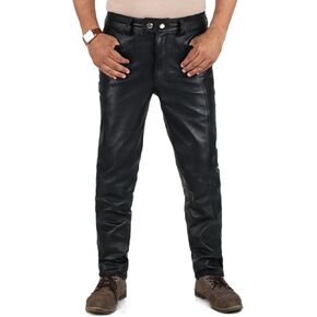 Laverapelle Men's Genuine Lambskin Leather Pants (Black, Leather Trousers) - 2304005