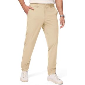 JMIERR Men's Casual Elastic Waist Pants Water Resistant Quick-Dry Lightweight Outdoor Pant with Zipper Pockets