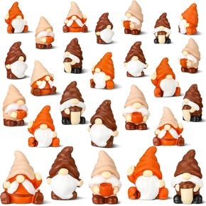 60 Pcs Mini Resin Coffee Gnomes Statues Fairy Miniature Coffee Gnomes Miniature Gnome Figurines for Landscape Outdoor Patio Yard Lawn Indoor Plant Pots Fairy Decor