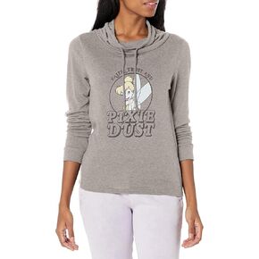 Disney Tinkerbell Get That Pixie Dust Women's Cowl Neck Long Sleeve Knit Top