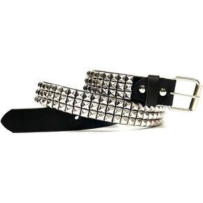 Black Studded Belt Genuine Leather Belts Punk Rock Belt for Men Women for Jeans Y2k Belt Goth Rivets Belt