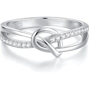 Mother Daughter Ring - Sterling Silver Knot Ring Angel-Woven Bond of Mother & Daughter Rings Mother's Day Birthday Gifts