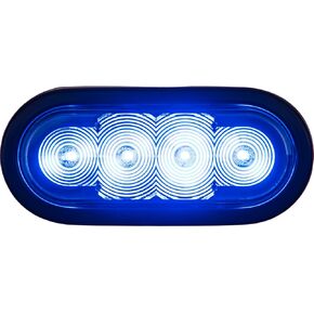 Buyers Products SL62CB 6 Inch Oval Strobe Light for Trucks and Emergency Vehicles, Blue LEDs and Clear Lens, Flashing Lights for Vehicles