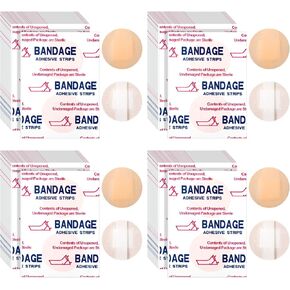 400 Pcs Adhesive Spot Bandage Flex Fabric Adhesive Bandages 0.87 Inch Diameter Round Bandage with Non Stick Pad