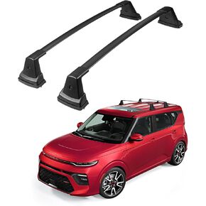JOYTUTUS Roof Rack Cross Bars Compatible with Soul 2020-2024, Lockable Aluminium Alloy Cargo Bars Roof Rails Rack Bars with Fixpoint Roof Rails