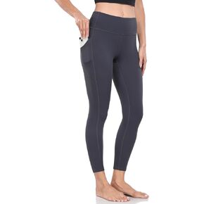 YUNOGA Fleece Lined Leggings with Pockets for Women Thermal Warm Tights High Waist Tummy Control 7/8 Yoga Pants