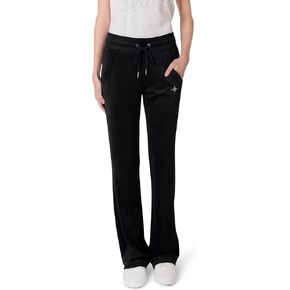 Paris Hilton Women's Embellished PARIS Drawstring Yoga Pants, Black