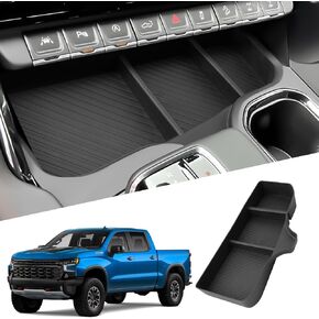 for Silverado 1500 Under Screen Organizer 2023-2025 Chevy Silverado& GMC Sierra 1500 Accessories Center Console Organizer Tray - (Full Console w/Bucket Seats ONLY)