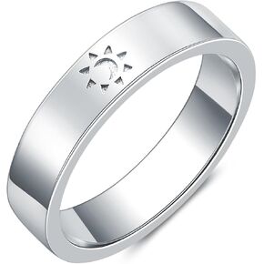Sun and Moon Ring 925 Sterling Silver Promise Ring Engagement Anniversary Birthday Gifts for Women