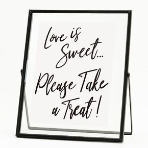 Calculs Love is Sweet Decorative Signage For Dessert Table Decor 10x8 Inches Gold Floating Picture Frame Wedding Bridal Party Gifts Display Photo Holders