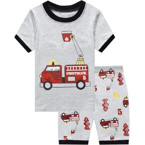 Little Hand Toddler Boys Pajamas Fire Truck 100% Cotton Kids Summer Short Sets Dinosaur Pajama Airplane PJS Set 2-7 T