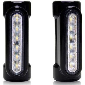 Motorcycle Highway Bar Lights Switchback Driving Lights Led Amber Turn Signals White Driving LED Crash Bar Lights for 1-1/4 inch Crash Bars Touring Bikes Motorcycle Lights (Black)