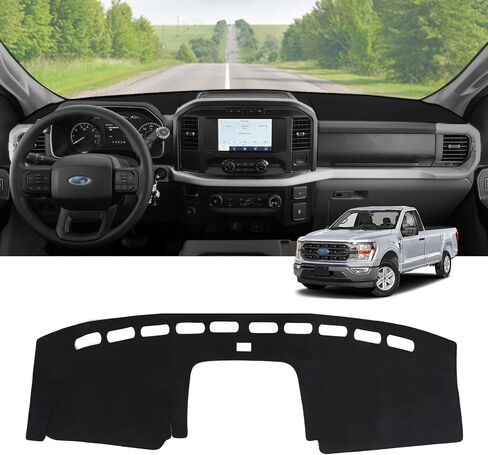 ZZEQYG Dash Cover for Ford F150 2021 2022 2023 2024 Accessories Flannel Dashboard Cover Dash Mat Center Console Cover Sunshield Protector Pad in Kuwait