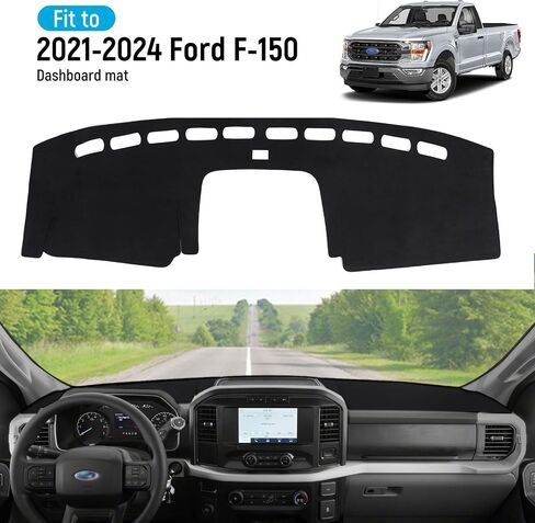 ZZEQYG Dash Cover for Ford F150 2021 2022 2023 2024 Accessories Flannel Dashboard Cover Dash Mat Center Console Cover Sunshield Protector Pad in Kuwait
