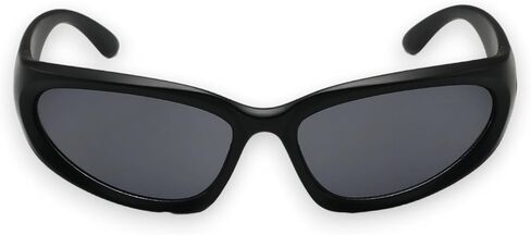 Y2K Wrap Around Sunglasses Black Shades Sporty Glasses Cyber Aesthetic Eyewear Women Men Rave Party in Saudi Arabia