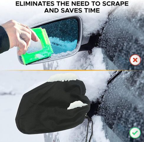 EcoNour Windshield Snow Cover for Ice and Snow with Wiper Blade Cover (8-Pack) | Heavy-Duty 600D Oxford Fabric for Winter Weather | Fits Most Cars, SUVs, Vans, and Trucks in Saudi Arabia