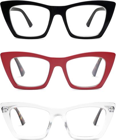 AMOMOMA Oversized Reading Glasses for Women,Trendy Cat eye Blue Light Computer Reader AM6028 in Saudi Arabia