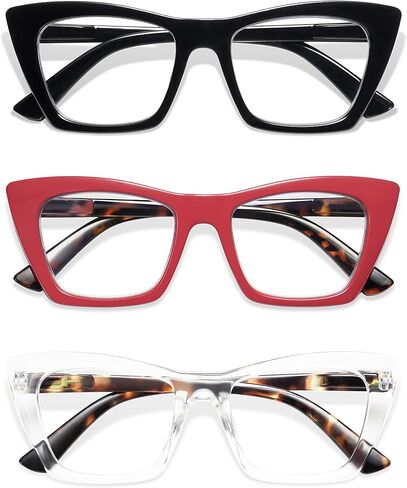 AMOMOMA Oversized Reading Glasses for Women,Trendy Cat eye Blue Light Computer Reader AM6028 in Saudi Arabia