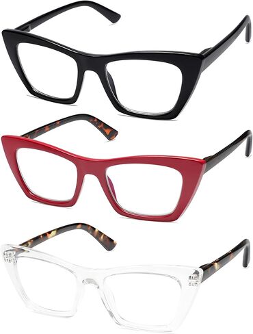 AMOMOMA Oversized Reading Glasses for Women,Trendy Cat eye Blue Light Computer Reader AM6028 in Saudi Arabia