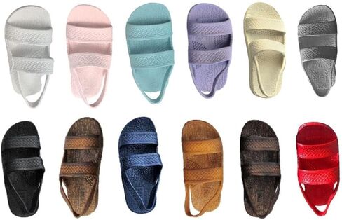 J-Slips Toddler Sandals with Back Strap - Comfortable Boys and Girls Jesus Jandals for Beach and Summer - Waterproof Hawaiian Slides in 12 Colors, Sandalias in Saudi Arabia