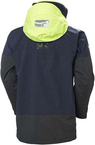 سترات Helly-Hansen Skagen المقاومة للماء للرجال تتميز بنسيج إبحار مقاوم للرياح وغطاء رأس أصفر نيون قابل للتعبئة، GOLD RUSH - متوسط in Saudi Arabia