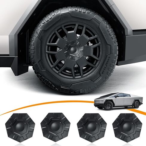 4 قطع أغطية عجلات لسيارة Tesla Cybertruck 2023 2024، غطاء محور مركزي ABS قابل للإزالة، ملحقات Cybertruck، سهل التركيب مقاوم للصدأ والغبار ويقلل السحب والضوضاء in Kuwait