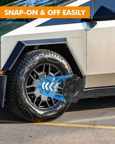 4 قطع أغطية عجلات لسيارة Tesla Cybertruck 2023 2024، غطاء محور مركزي ABS قابل للإزالة، ملحقات Cybertruck، سهل التركيب مقاوم للصدأ والغبار ويقلل السحب والضوضاء in Kuwait