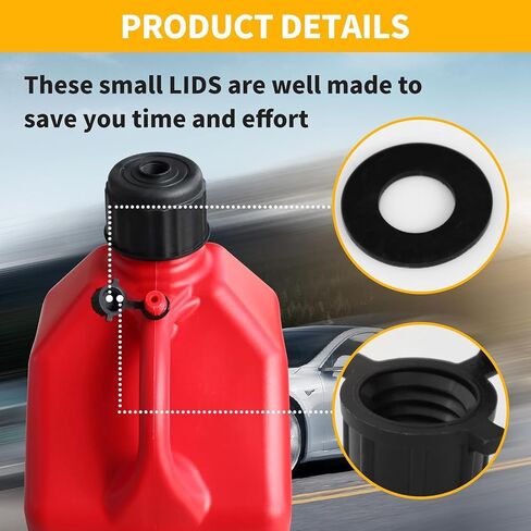 قبعات تهوية 3045 من Racing Fuels - لعلبة إبريق VP سعة 5.5 جالون، قبعة علوية سوداء - بلاستيك، 24 مم (عبوة من 12 قطعة) in Saudi Arabia