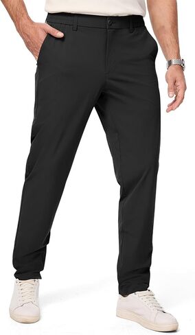 JMIERR Men's Casual Elastic Waist Pants Water Resistant Quick-Dry Lightweight Outdoor Pant with Zipper Pockets in Saudi Arabia